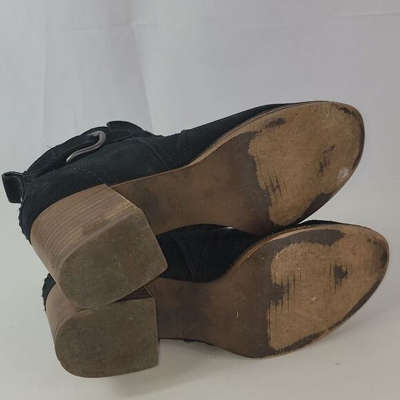 UGG Leahy Black Suede Leather Ankle Boot - Picture 15 of 15